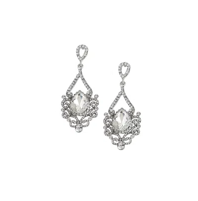 Sohi Women's Dazzling Drop Earrings In Silver