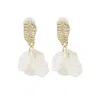 Sohi Women's Dented Drop Earrings In White