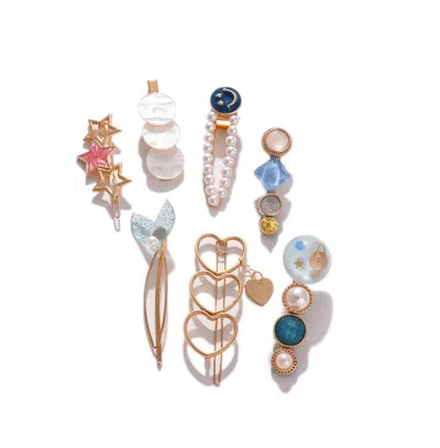 Sohi Women's Embellished Hairpin Set In Gold
