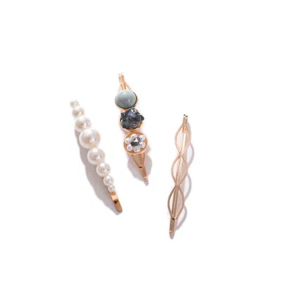 Sohi Women's Embellished Hairpin Set In Gold