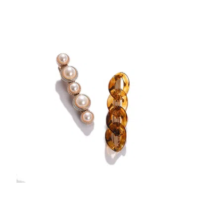 Sohi Women's Embellished Hairpin Set In Gold