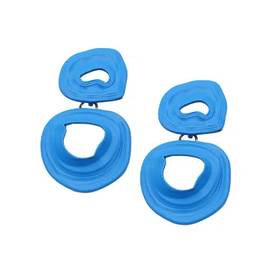 Sohi Women's Erosion Drop Earrings In Blue