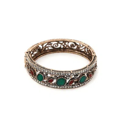 Sohi Women's Ethnic Bangle Bracelet In Green