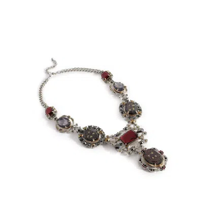 Sohi Women's Ethnic Statement Necklace In Red