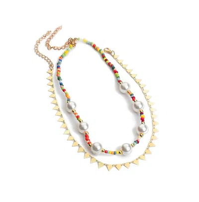Sohi Women's Everyday Multi-layer Necklace In Gold