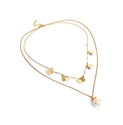 Sohi Women's Everyday Multi-layer Necklace In Gold