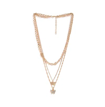 Sohi Women's Everyday Multi-layer Necklace In Gold