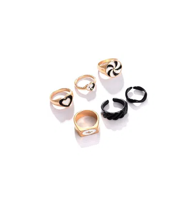 Sohi Women's Everyday Multi-layer Ring In Black