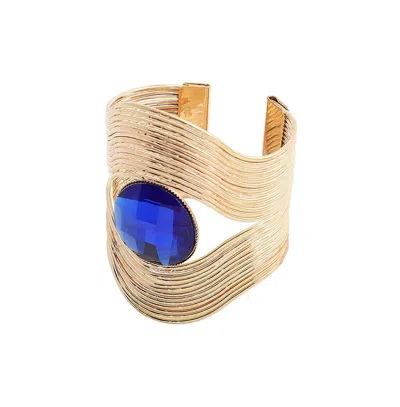 Sohi Women's Eye Cuff Bracelet In Blue