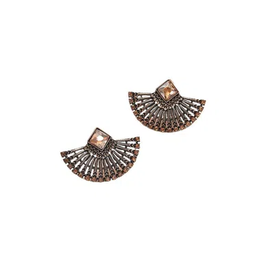 Sohi Women's Fan Drop Earrings In Gold