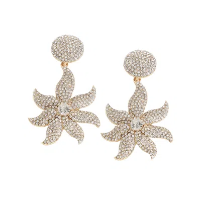 SOHI WOMEN'S FLORA BLING DROP EARRINGS
