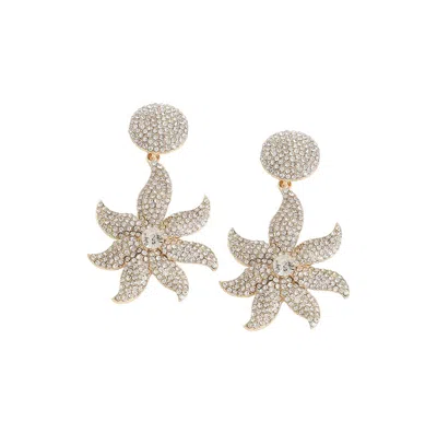 SOHI WOMEN'S FLORA BLING DROP EARRINGS