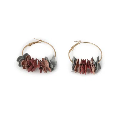 Sohi Women's Flora Hoop Earrings In Brown