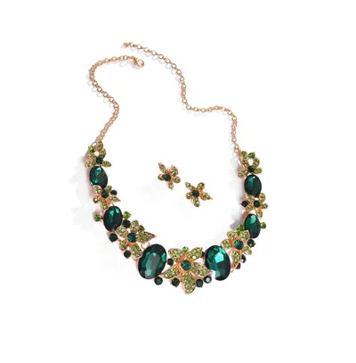 Sohi Women's Flora Jewellery Set In Green