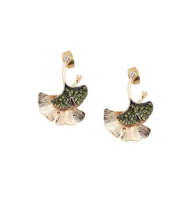 Sohi Women's Flora Stud Earrings In Green