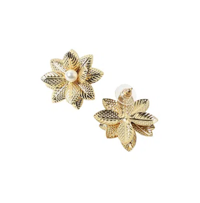 Sohi Women's Flora Stud Earrings In Gold