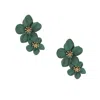Sohi Women's Flower Drop Earrings - Emerald Green