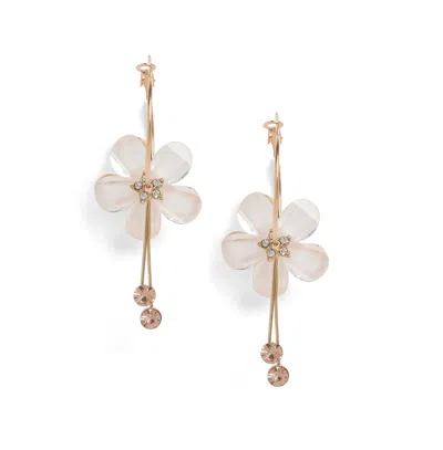 Sohi Women's Flower Hoop Earrings In White