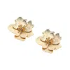 Sohi Flower Stud Earrings In Gold