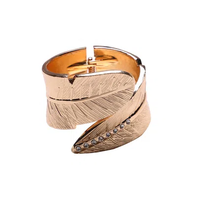 Sohi Women's Foliage Wrap Bracelet In Gold
