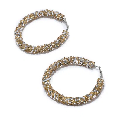 Sohi Women's Frosted Hoop Earrings In Gold
