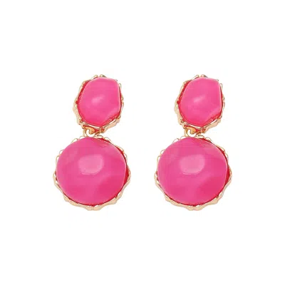 Sohi Women's Fuscia Pink Pebbly Drop Earrings