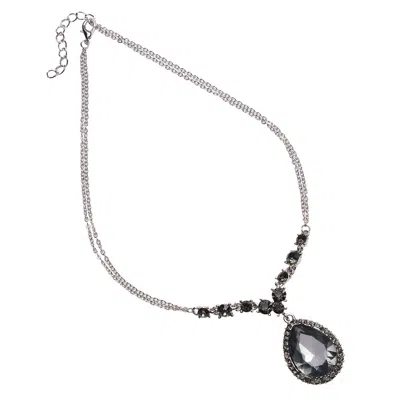 Sohi Women's Galaxy Marvel Collar Necklace - Charcoal Grey In Gray