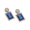 Sohi Women's Blue Geometric Drop Earrings In Blue