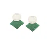 Sohi Women's Geometric Drop Earrings In Green