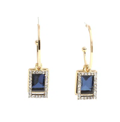 Sohi Women's Geometric Hoop Earrings In Blue