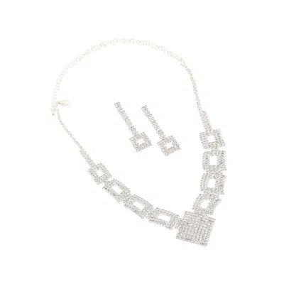 Sohi Women's Geometric Jewellery Set In Silver