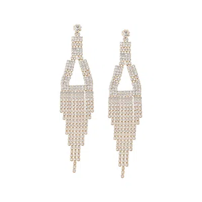 Sohi Women's Gold Bling Drop Earrings In Silver