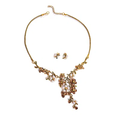 Sohi Women's Gold Botanical Jewellery Set