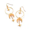 Sohi Women's Gold Celestrial Drop Earrings In Brown