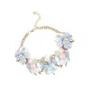 Sohi Women's Gold Cluster Stone Statement Necklace In Gold