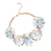 Sohi Women's Gold Cluster Stone Statement Necklace In Gold