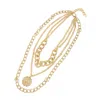 Sohi Women's Gold Coin Multi-layer Necklace