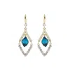 Sohi Women's Gold Dangling Drop Earrings In Blue