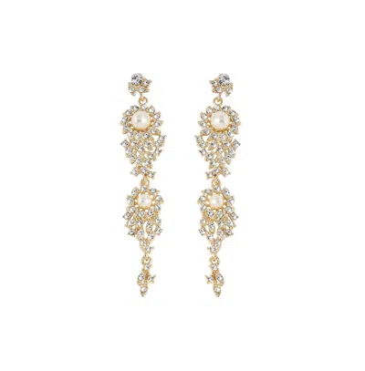 Sohi Women's Gold Dazzling Drop Earrings