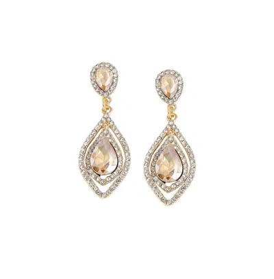 Sohi Women's Gold Dazzling Drop Earrings
