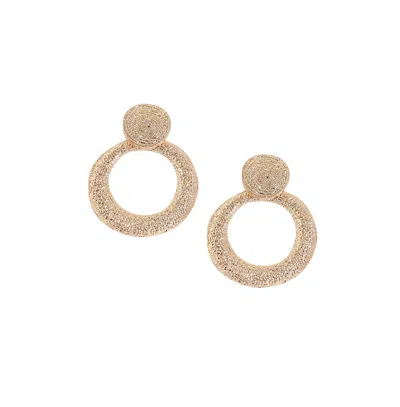 Sohi Women's Gold Dented Drop Earrings