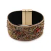 SOHI WOMEN'S GOLD EMBELLISHED LEATHER BRACELET