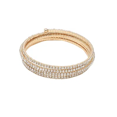 Sohi Women's Gold Embellished Swirl Bracelet