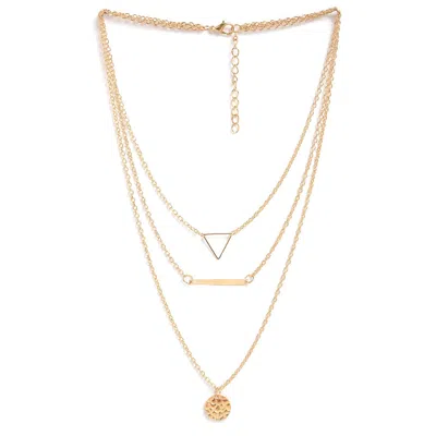 Sohi Women's Gold Geometric Layered Necklace