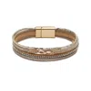 Sohi Women's Gold Infinity Leather Bracelet In Brown