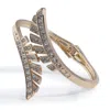 Sohi Women's Gold Leaf Wrap Bracelet In Brown