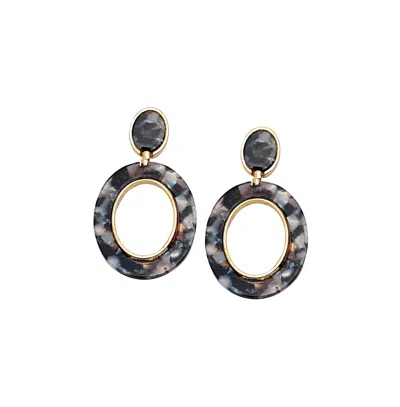 Sohi Women's Gold Marble Drop Earrings
