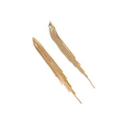 Sohi Women's Gold Metallic Chain Drop Earrings