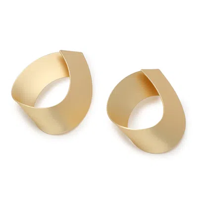 SOHI WOMEN'S GOLD METALLIC TWIST DROP EARRINGS