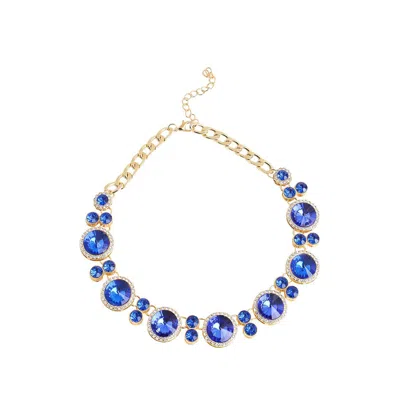 Sohi Women's Gold Midnight Sky Statement Necklace In Blue